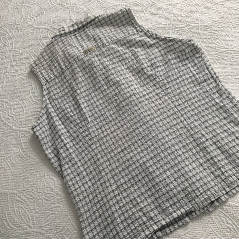 Woman's Columbia cotton sleeveless plaid shirt - Picture 4 of 6